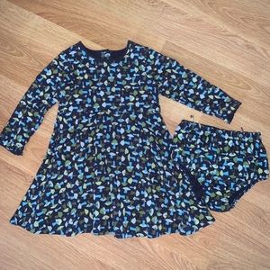 VTG rare Gymboree Hide n Seek girls mushroom dress & diaper cover OUTFIT SET